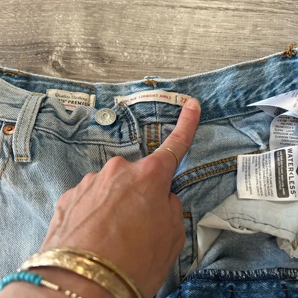 Levi's 501 Ribcage High-Rise straight ankle 26 27 altered darts Women's Jeans - Picture 8 of 12